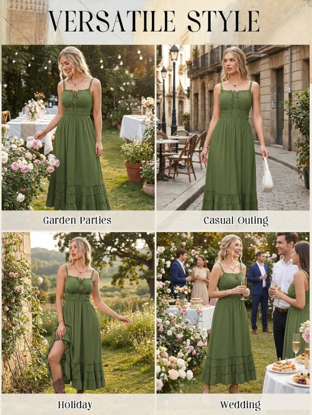Boho Flowy Summer Maxi Dress | Women's Milkmaid Sundress | Perfect for Vacations - Picture 4 of 7